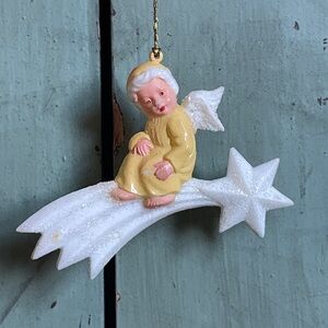 Charming Angel Ornament in Yellow